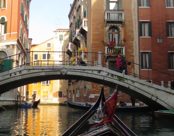 Gondola ride through Venice 