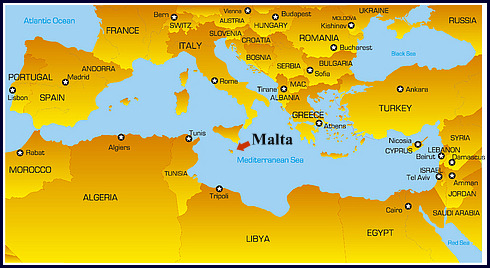 Europe Countries Map Malta