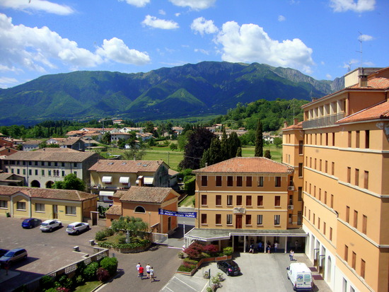 View of Paderno del Grappa and Mt. Grappa