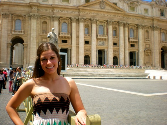 Nicole in front of St. Peter's Basilica