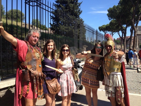 Taking pictures with gladiators!