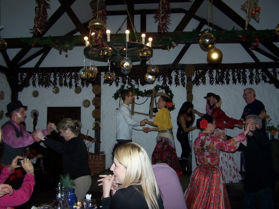 My brother and fellow travelers enjoying a festive Hungarian night of food and dancing!