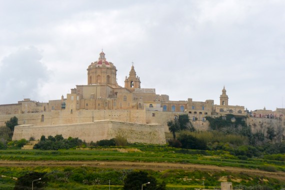 view of Mdina, the walled city