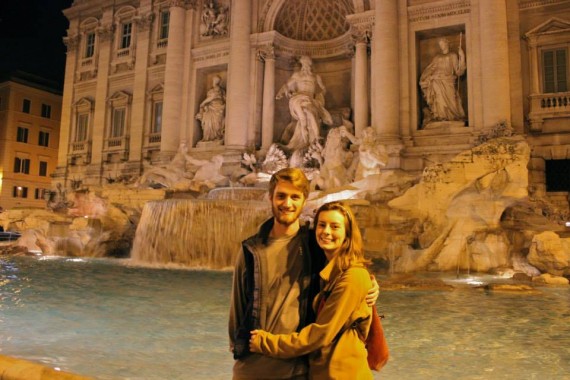 Making wishes in the Trevi Fountain