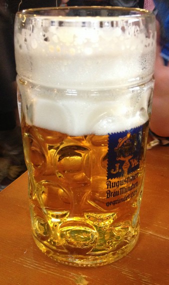 A liter of beer at Oktoberfest