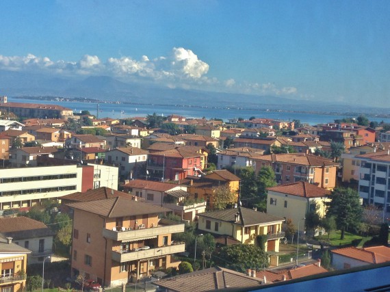 My view of Lake Garda on the train from Milan to Padova.